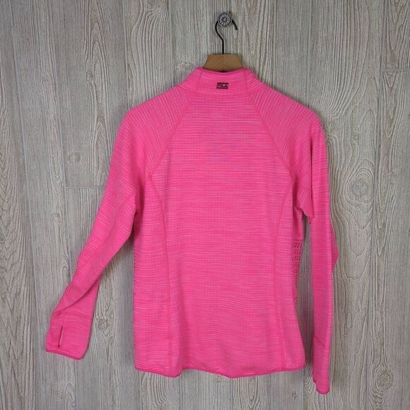 Fila Sport Womens Large Running Jacket Pink Quarter Zip Pull Over Long Sleeve - Picture 3 of 7